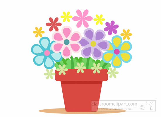 Beautiful Colourful Flower Pot Clipart